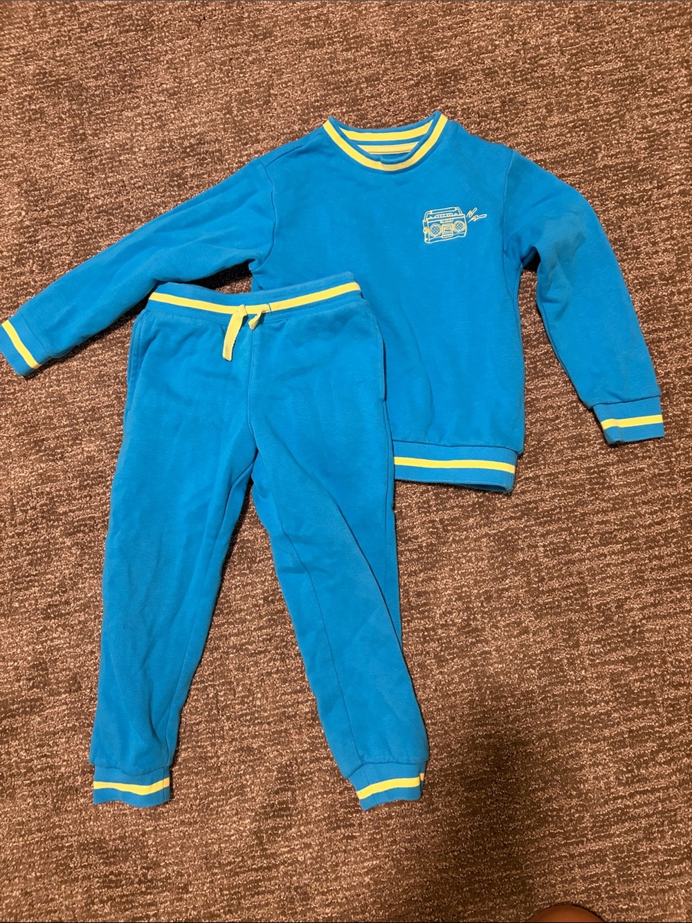 Tucker and Tate Blue Kids Set with Yellow Trim